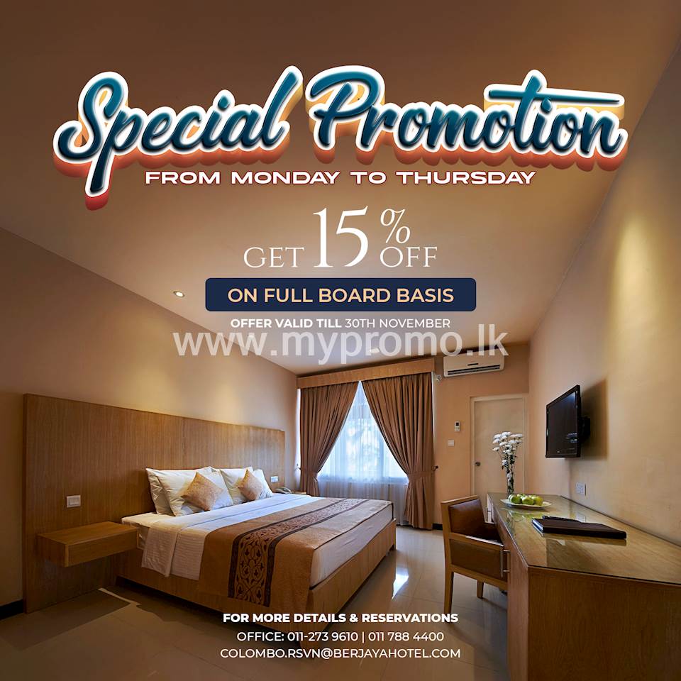 Special Promotion at Berjaya Hotel Colombo
