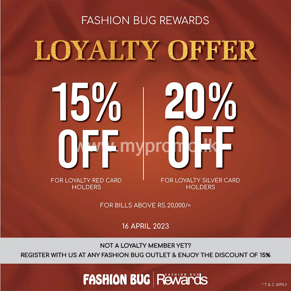 Loyalty card offer at Fashion Bug