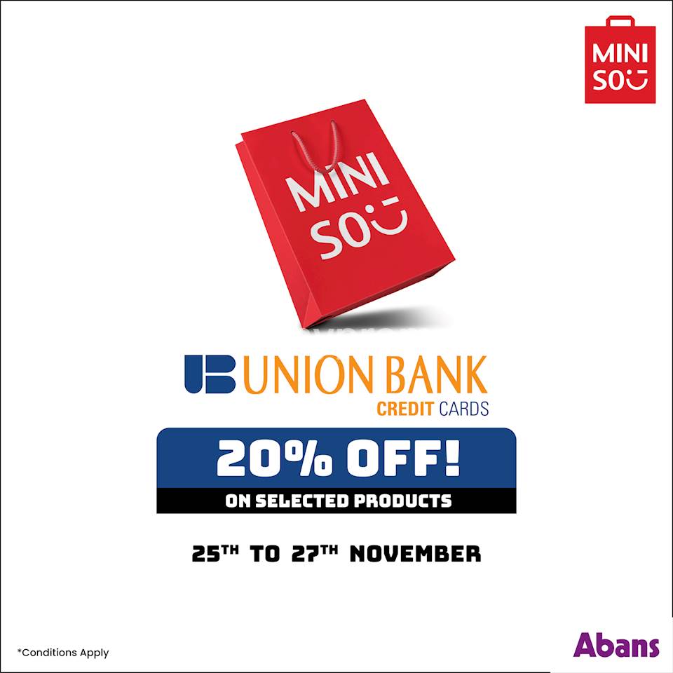 Get a massive 20% off on selected MINISO products for Union Bank Credit Cards!