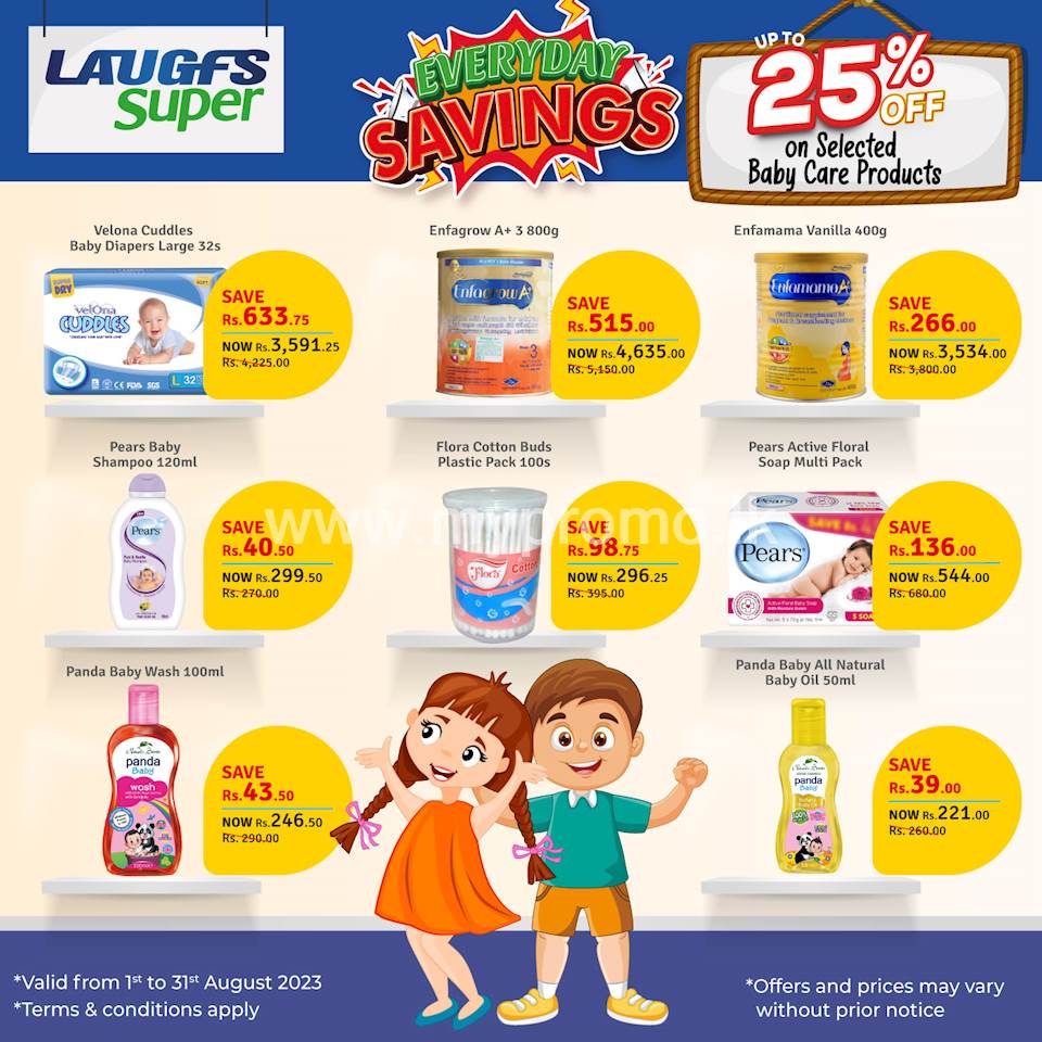 Get up to 25% Off on selected Baby Care Products at LAUGFS Super