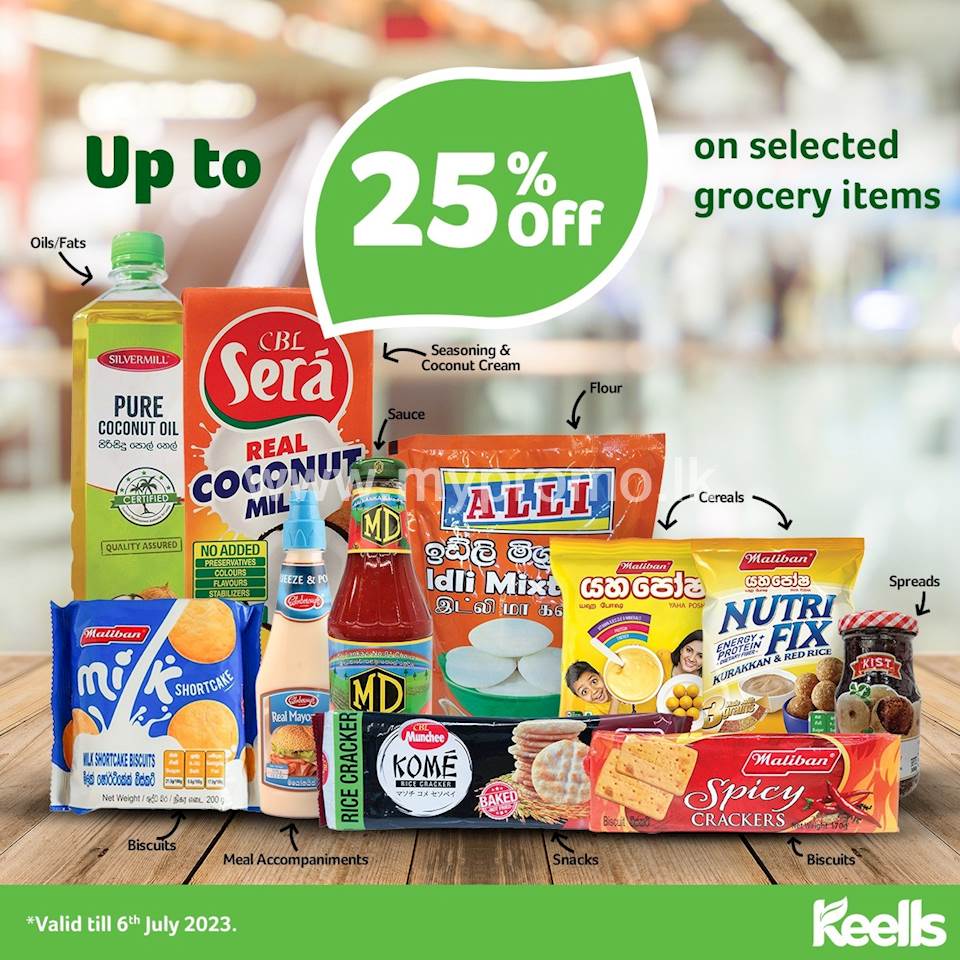 Get up to 25% off on selected grocery items at keells