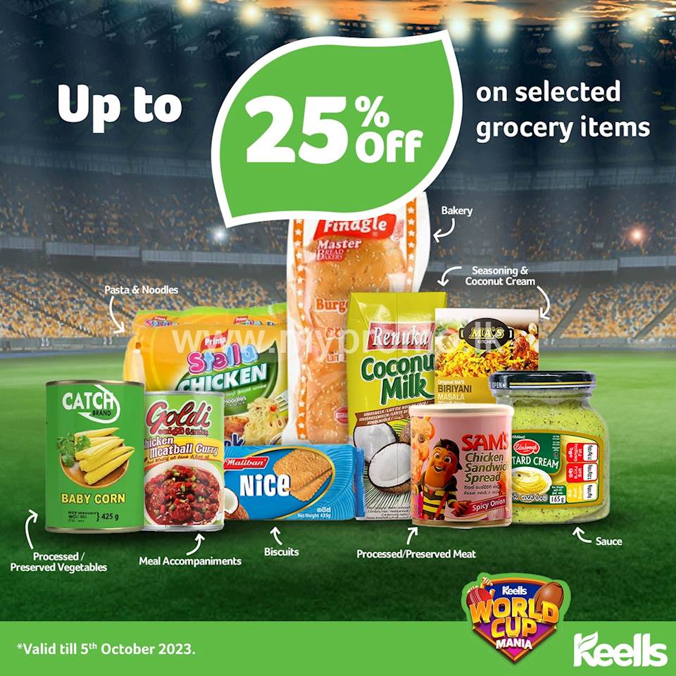 Up to 25% Off on selected Grocery Items at Keells