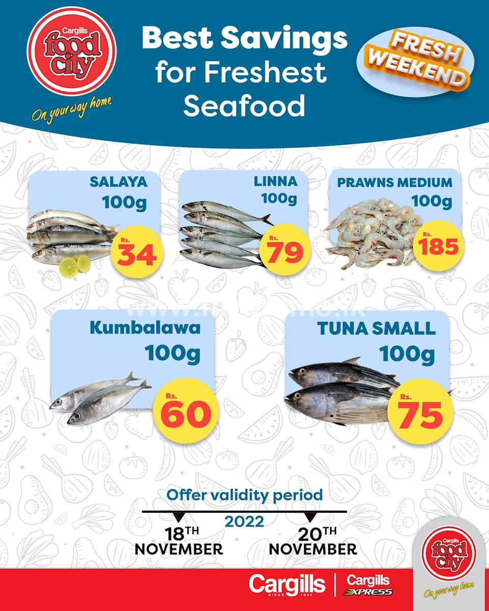 Buy fresh seafood at the Best Savings across Cargills FoodCity outlets