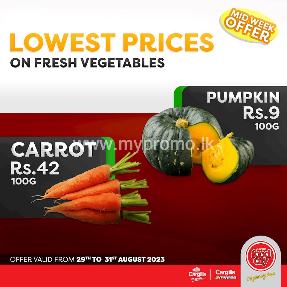 Buy Fresh Vegetables at the Lowest Prices Across Cargills FoodCity Outlets Island wide!