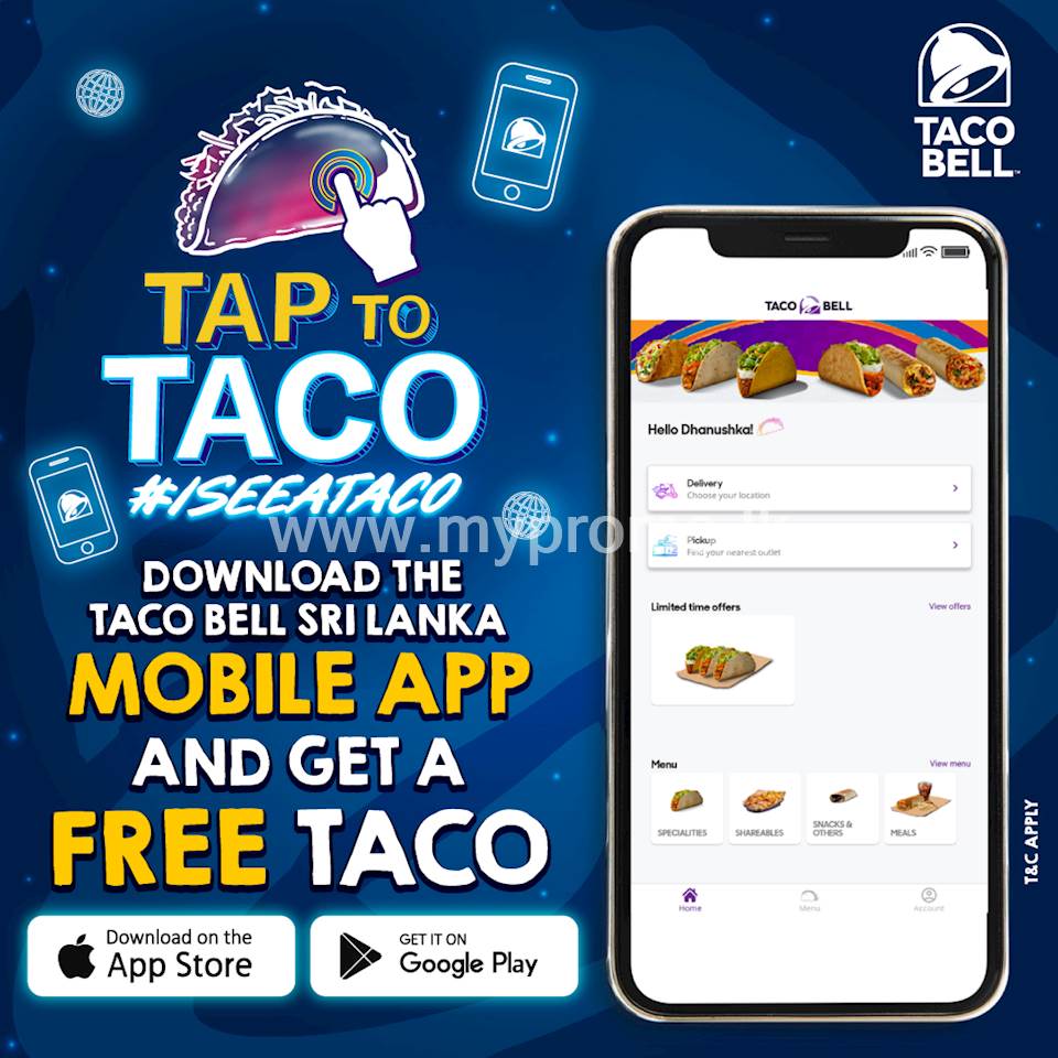 Get a free Soft Taco on your first order made via the all new Taco Bell Mobile App or website