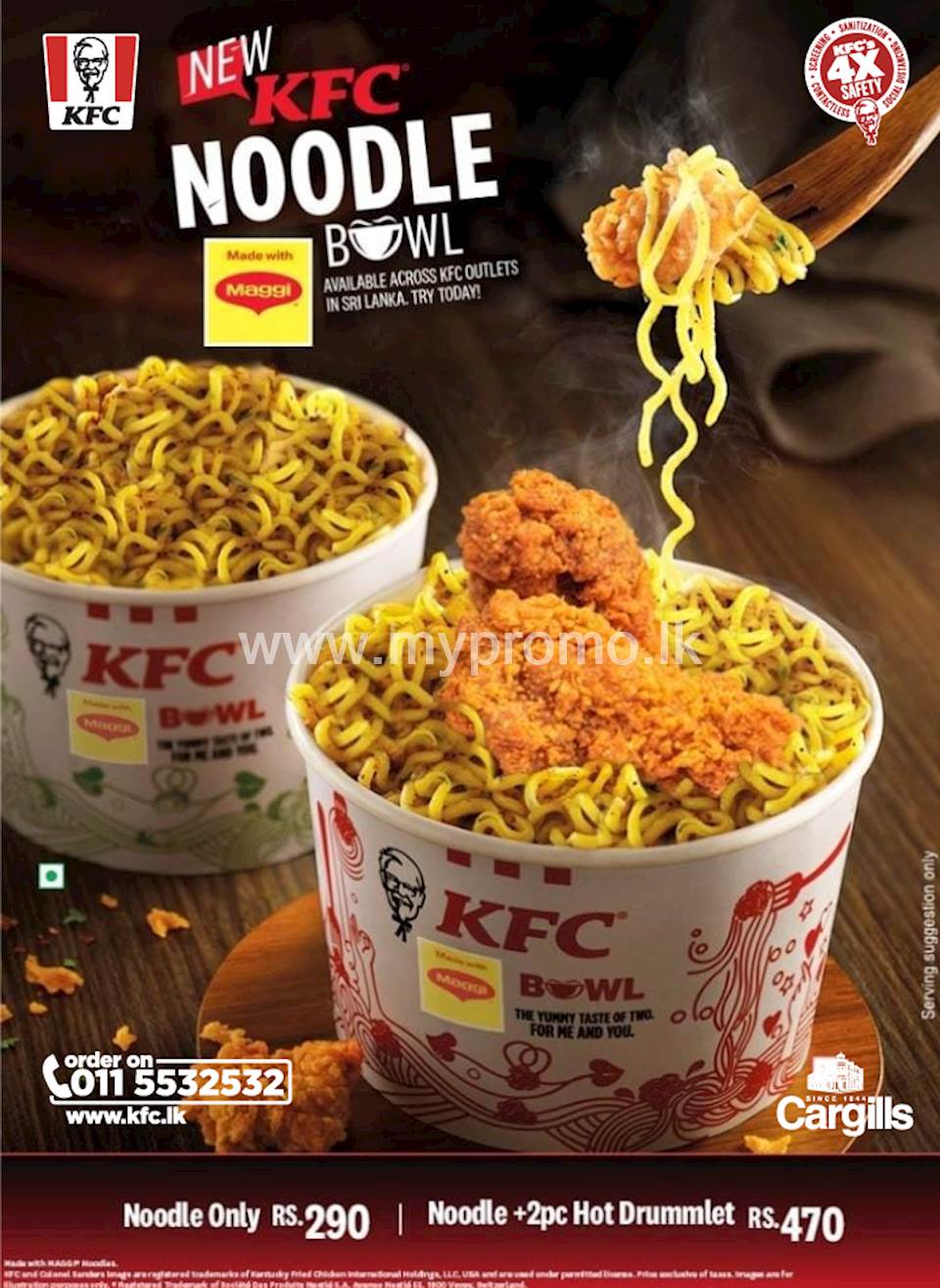 All new KFC Sri Lanka noodle bowl made with Maggi