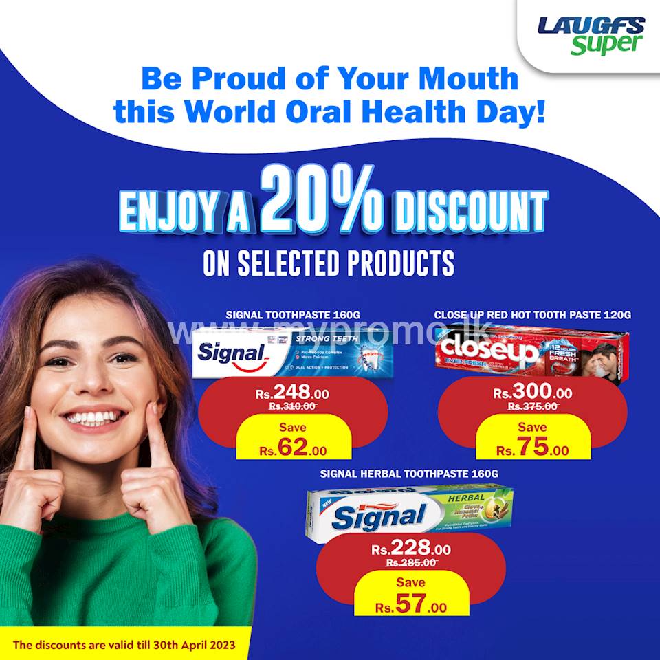 Enjoy a 20 discount on selected oral care products this World Oral