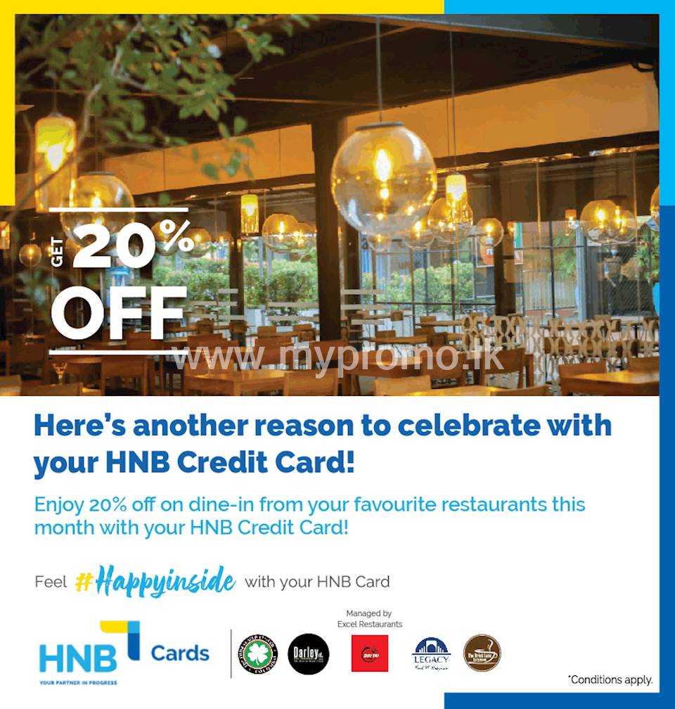 20% off on dine-in from your favourite restaurants with your HNB Credit ...