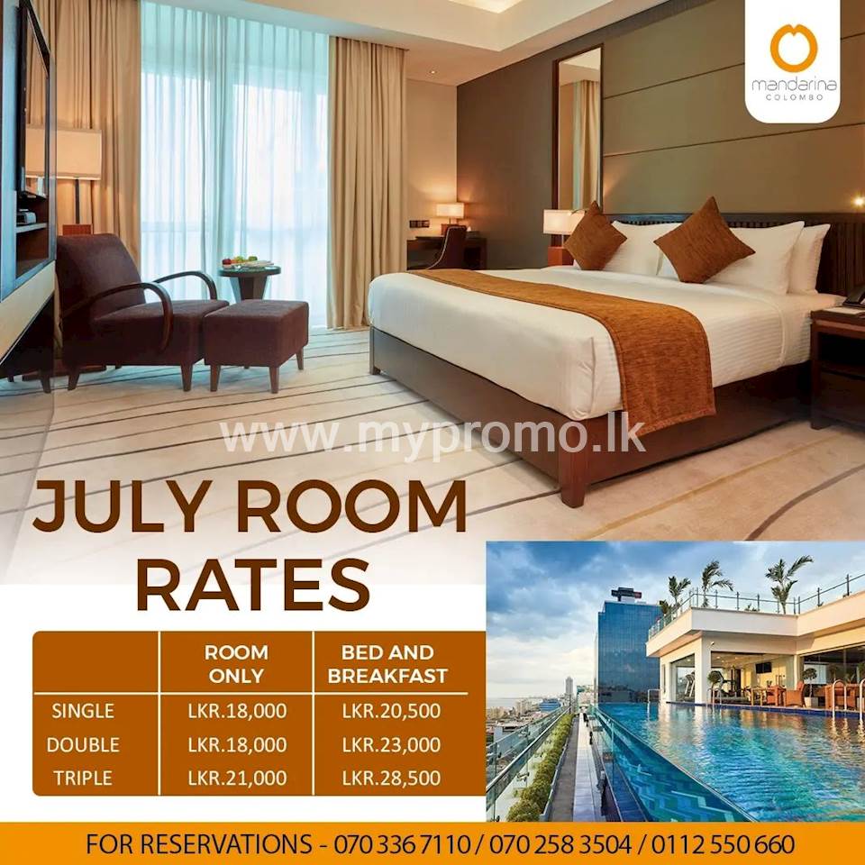 July Room Rates at Mandarina Colombo