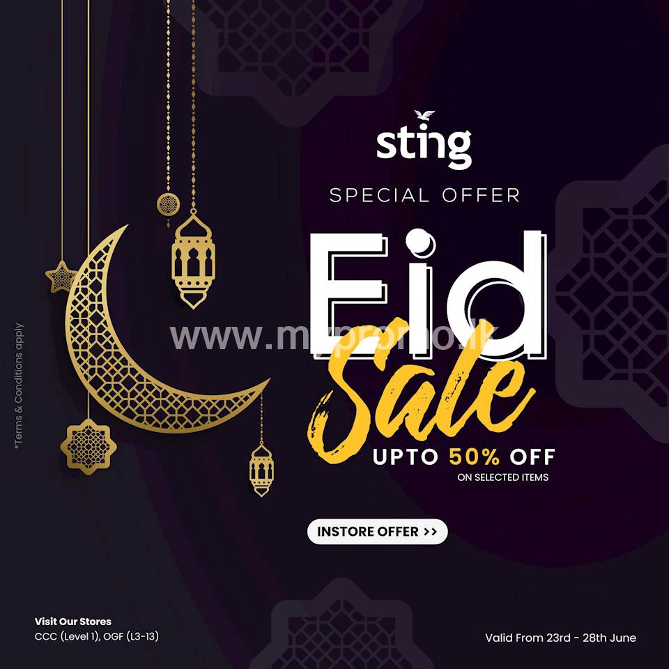 Enjoy a fabulous discount of up to 50% off on selected items at Sting