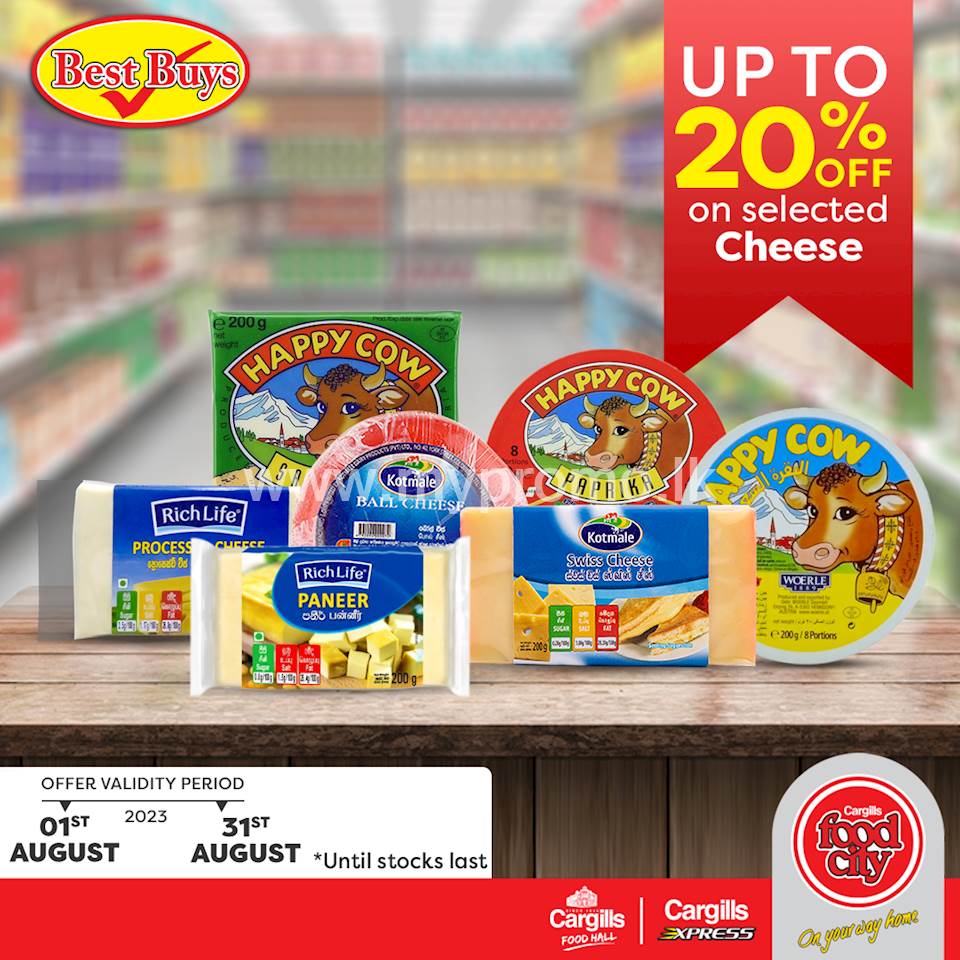 Get up to 20% Off on selected Cheese at Cargills Food City