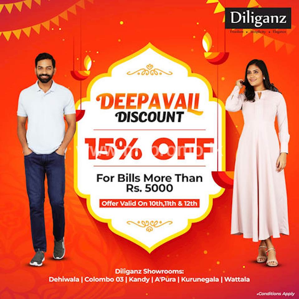 Enjoy an exclusive 15% discount at Diliganz for this Deepavali