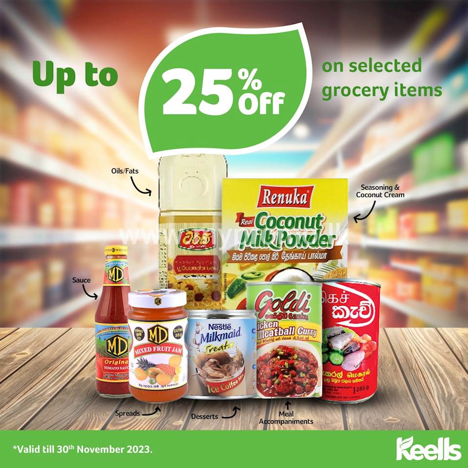 Get up to 25% Off on selected Grocery Items at Keells