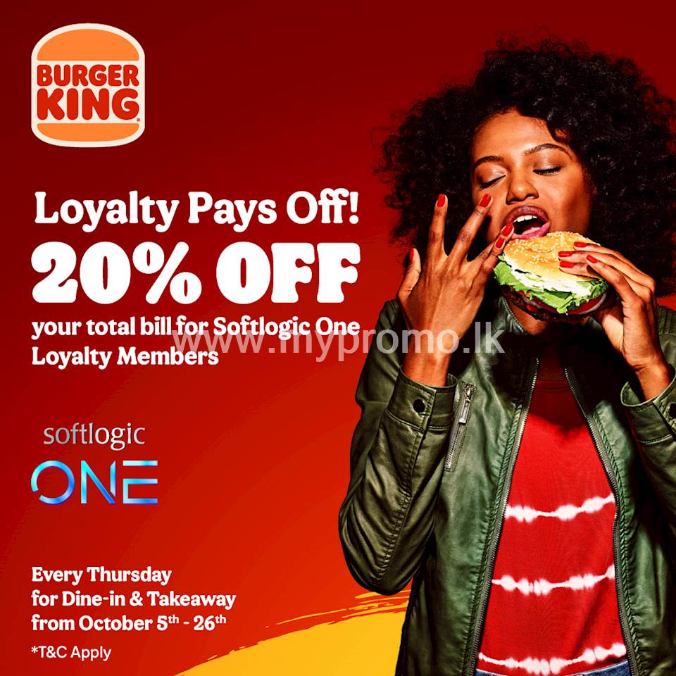 Enjoy 20% off your total bill for Softlogic One Loyalty members 