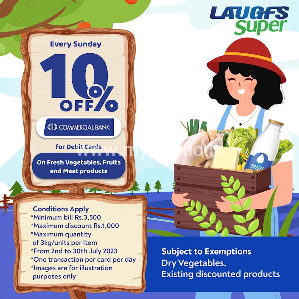 10% off for Commercial Bank Debit Cards at LAUGFS Super