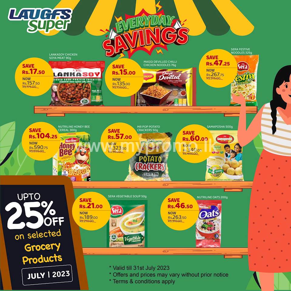 Up to 25% Off on selected Grocery Products at LAUGFS Super