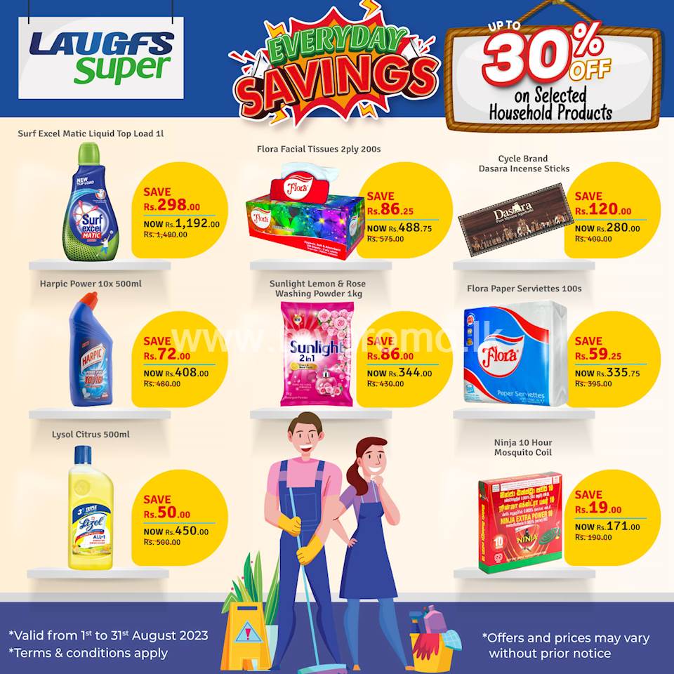 Get up to 30% off on selected Household Products at LAUGFS Super