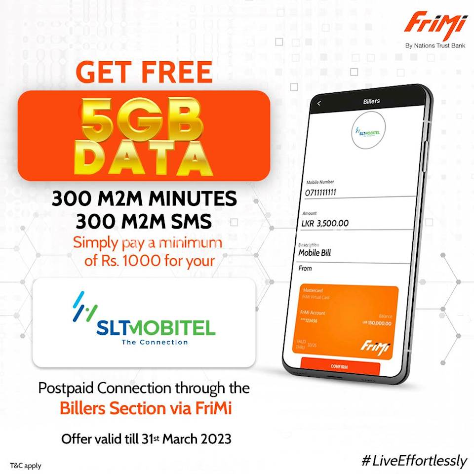Get rewarded with 5GB of Data, 300 M2M Minutes & 300 M2M SMS from SLTMobitel