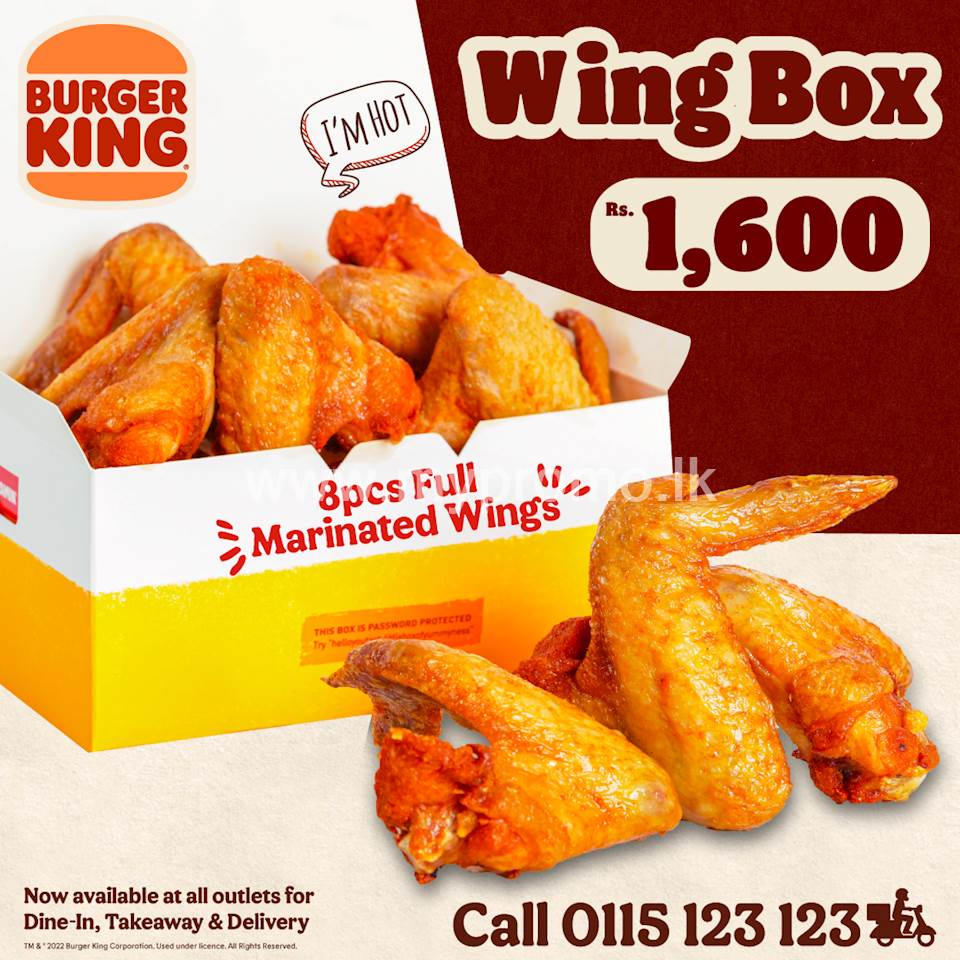 Wing Box for Rs.1600 at Burger King