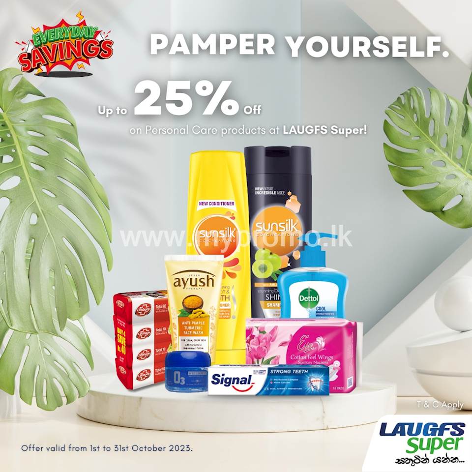 Up to 25% discounts on personal care essentials at LAUGFS Super