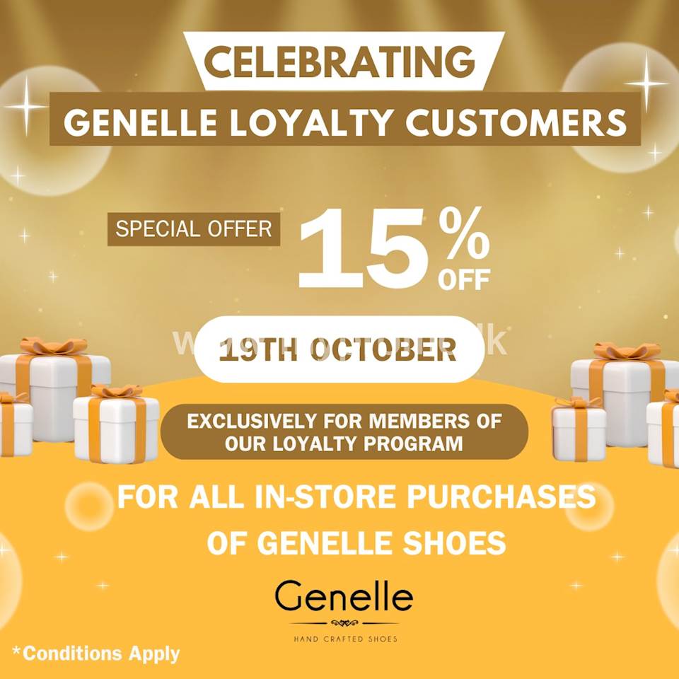 Get 15% off on all Genelle Shoes Exclusively for Genelle loyalty customers