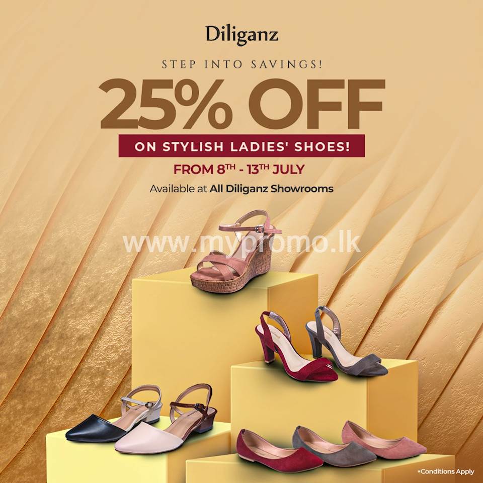 Enjoy 25% off on women's shoe collection at Diliganz