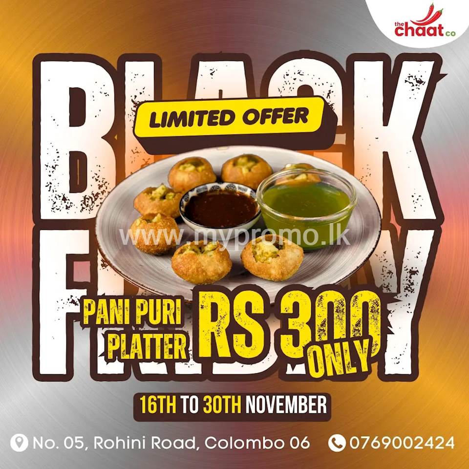 Black Friday Alert : Pani Puri Platter for just RS. 300 at The Chaat co