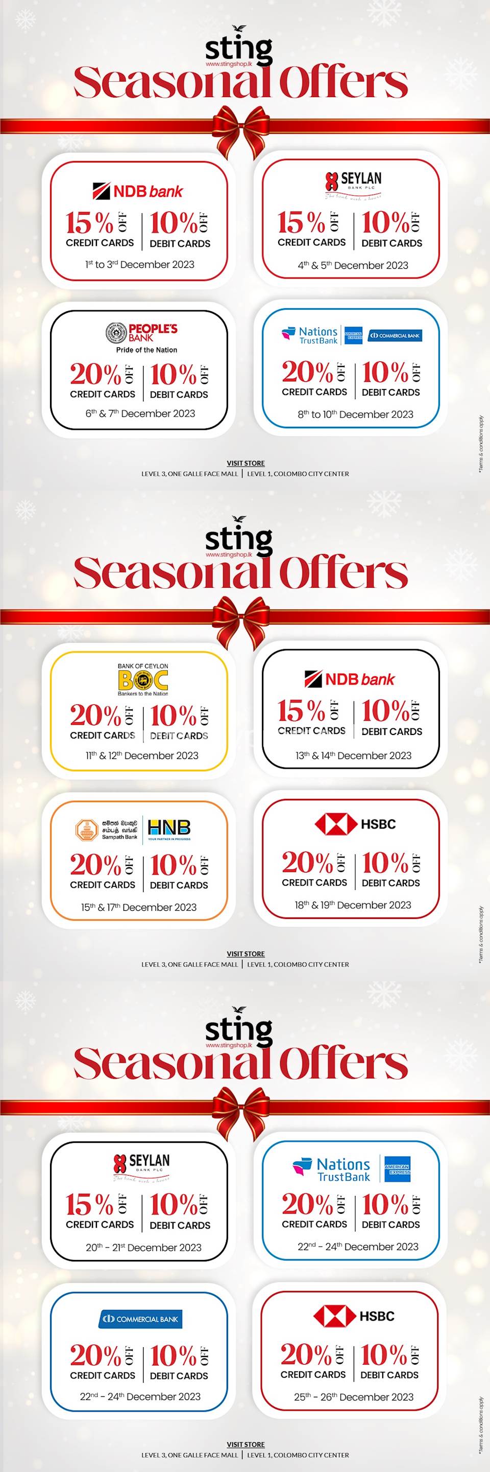 Enjoy exclusive bank offers at Sting