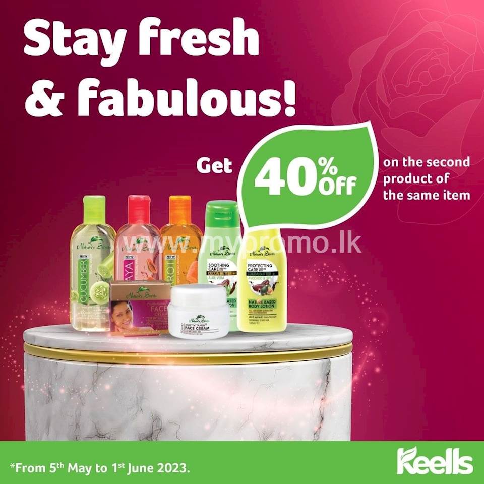 Get 40% off your second item of the same kind at Keells