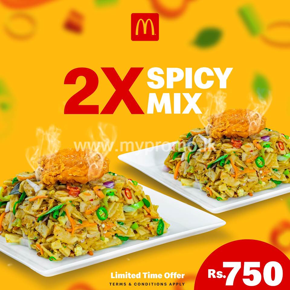 Get 2 Spicy Mix for just Rs.750 at McDonalds