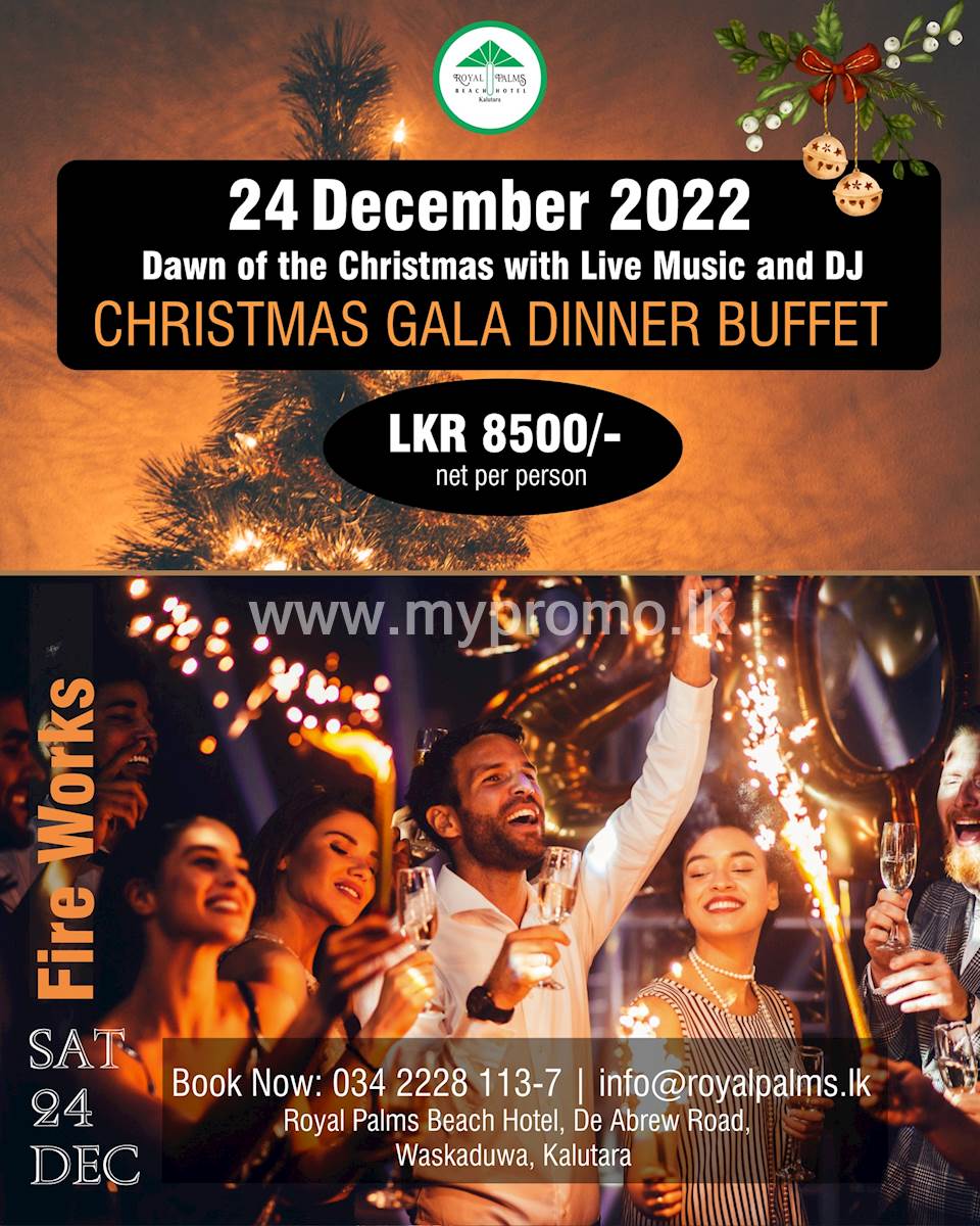 Christmas Gala Dinner Buffet at Royal Palms Beach Hotel Kalutara