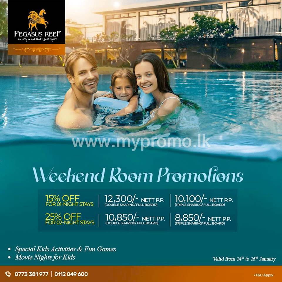 Weekend room promotions at Pegasus Reef Hotel