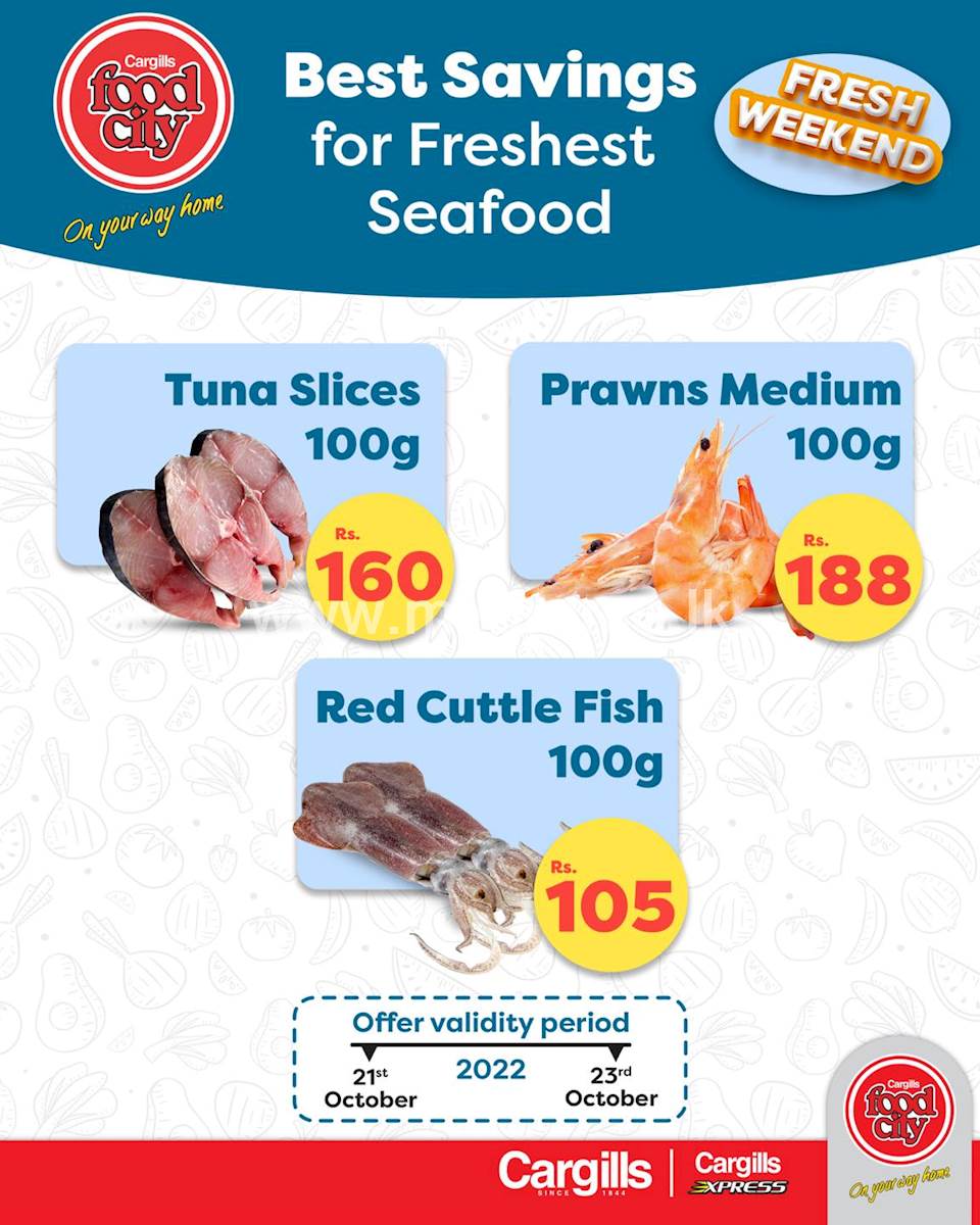 Buy fresh seafood at the Best Savings across Cargills FoodCity outlets
