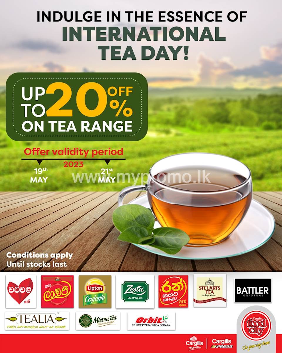 Enjoy up to 20 off on our Tea range at your nearest Cargills Food City