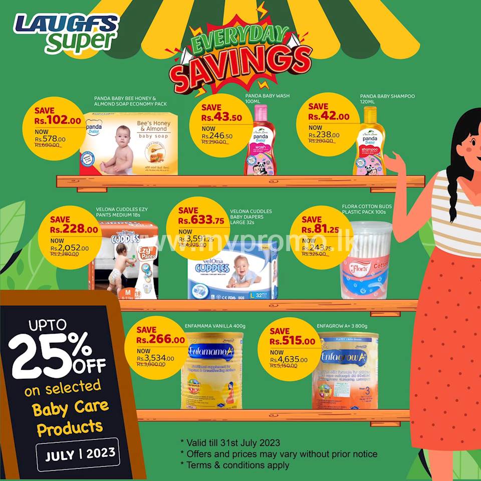 Up to 25% Off on selected Baby Care Products at LAUGFS Super