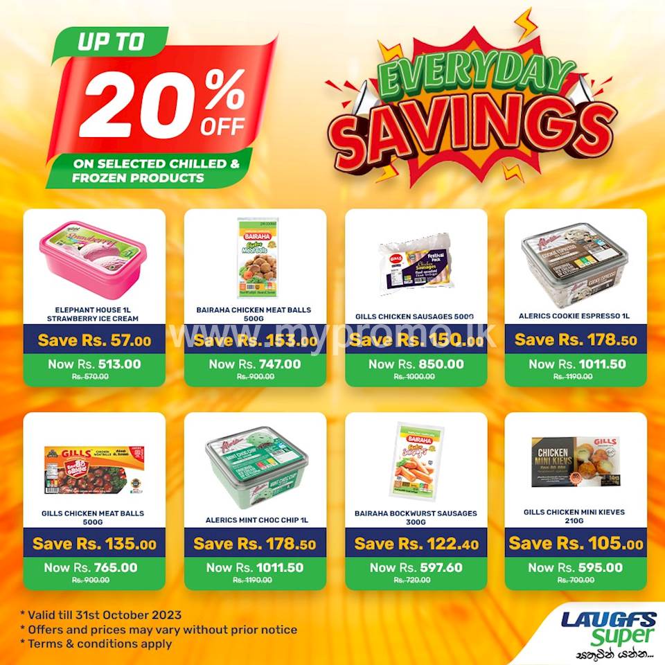 Get up to 20% Off on selected Chilled & Frozen Products at LAUGFS Super