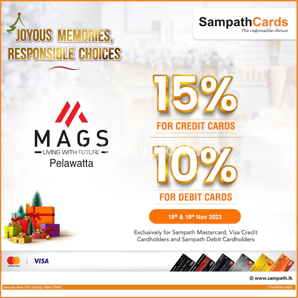 Get up to 15% Off at MAGS for Sampath Bank Cards