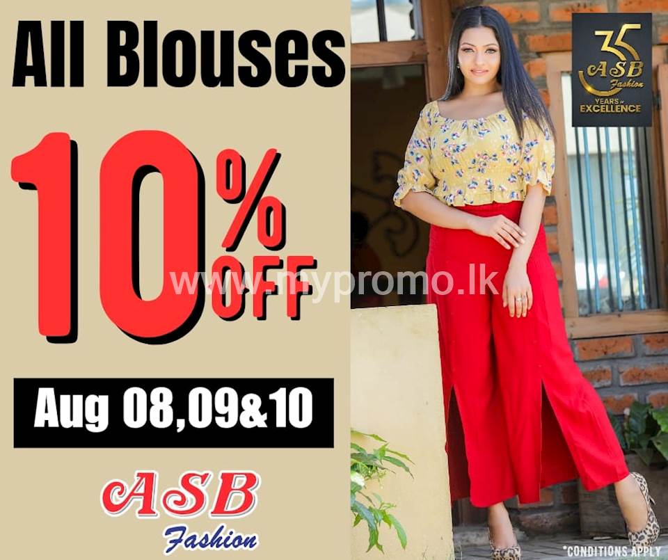10% Discount on All Blouses at ASB Fashion