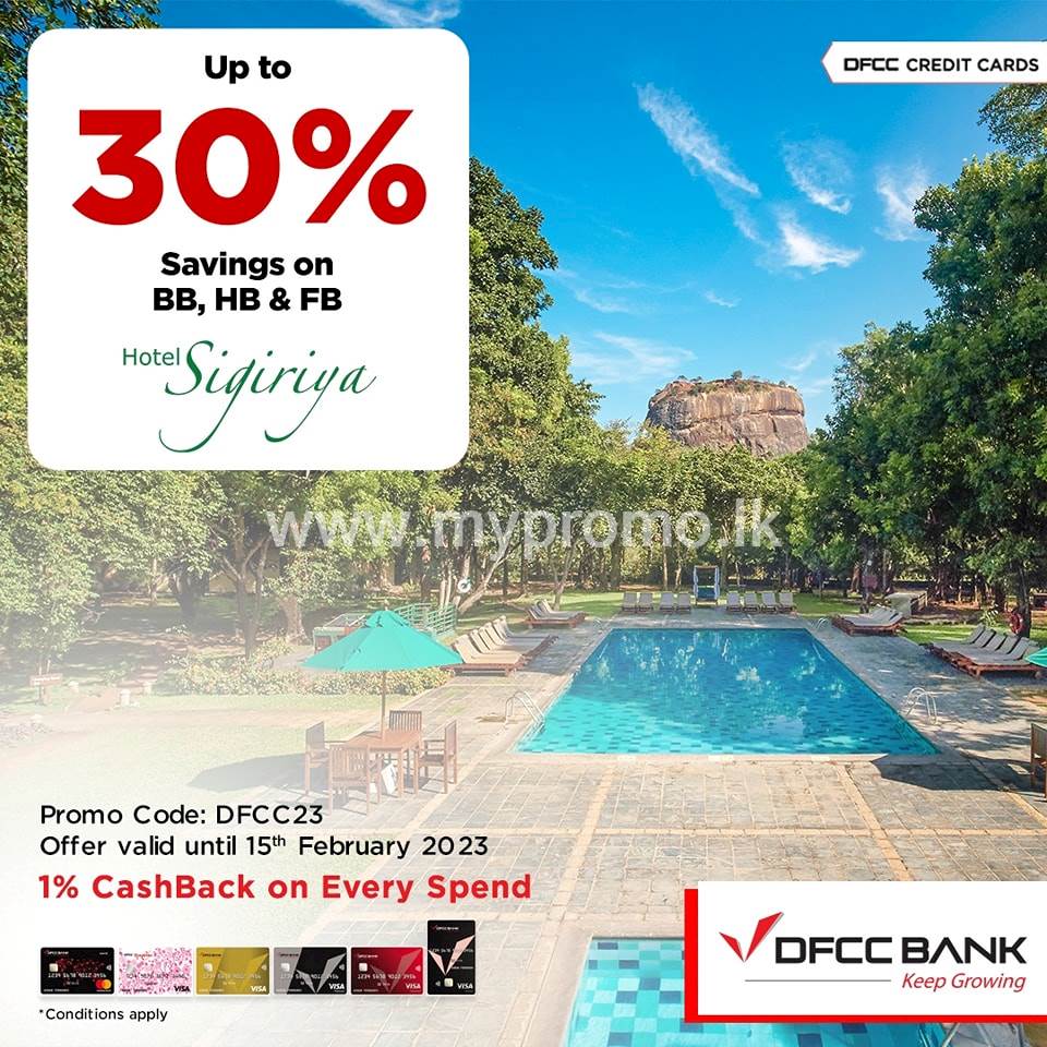 Enjoy up to 30% savings at Hotel Sigiriya with DFCC Credit Cards