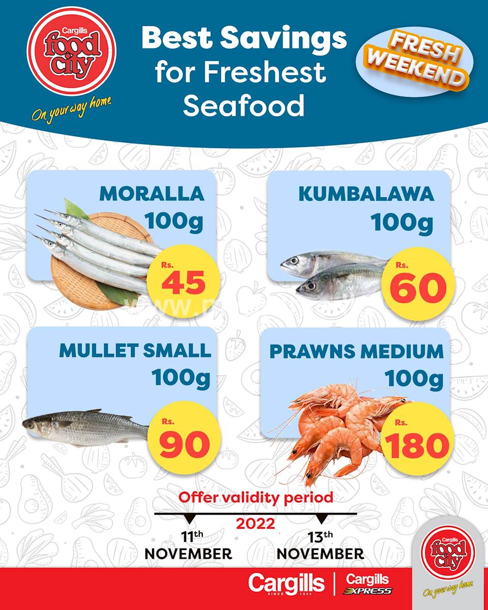 Buy fresh seafood at the Best Savings across Cargills FoodCity outlets