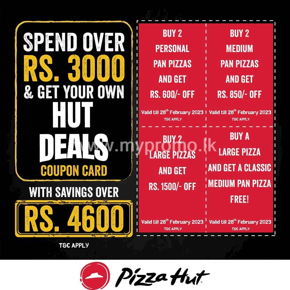 HUT DEALS Coupon Cards from Pizza Hut