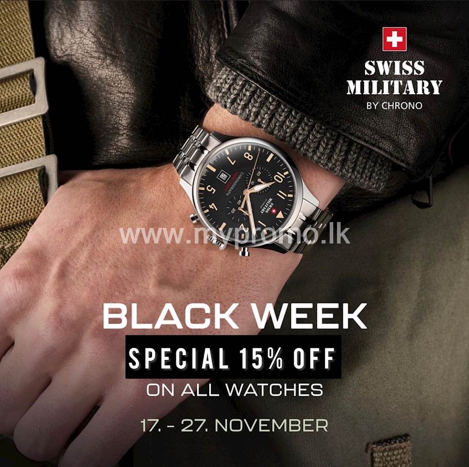 Get 15% off on all Swiss Military watches at Wimaladharma & Sons