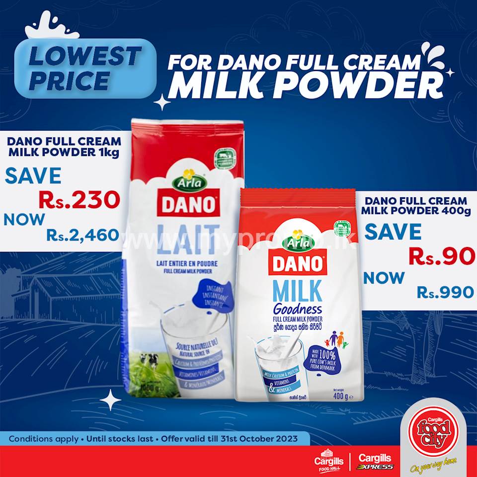 Lowest price on DANO Full Cream Milk Powder only at Cargills FoodCity!