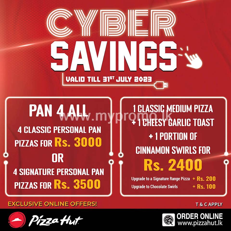 CYBER SAVINGS from Pizza Hut!