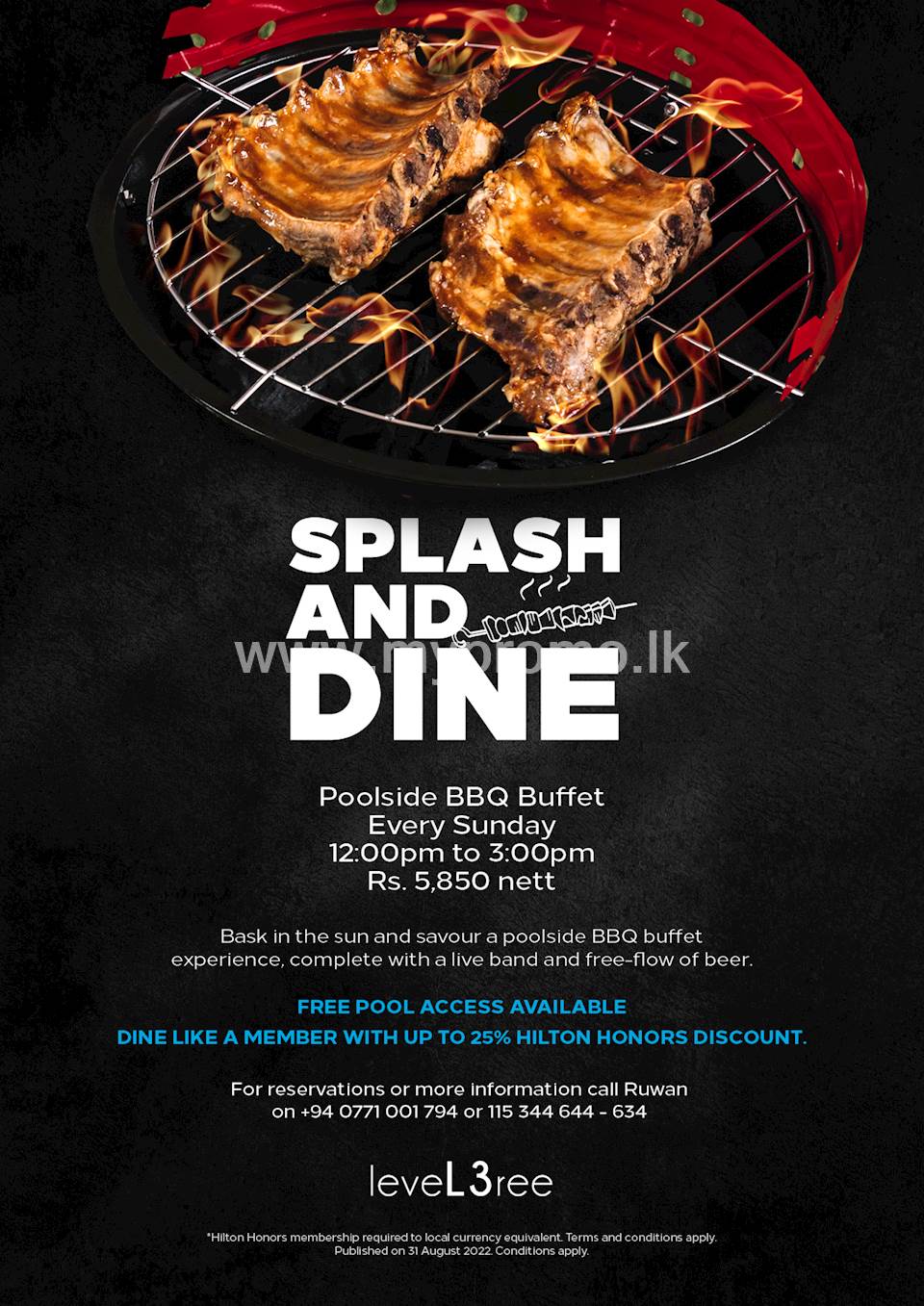 Splash and Dine - Poolside BBQ Buffet Every Sundays at Hilton Colombo Residences FLOW