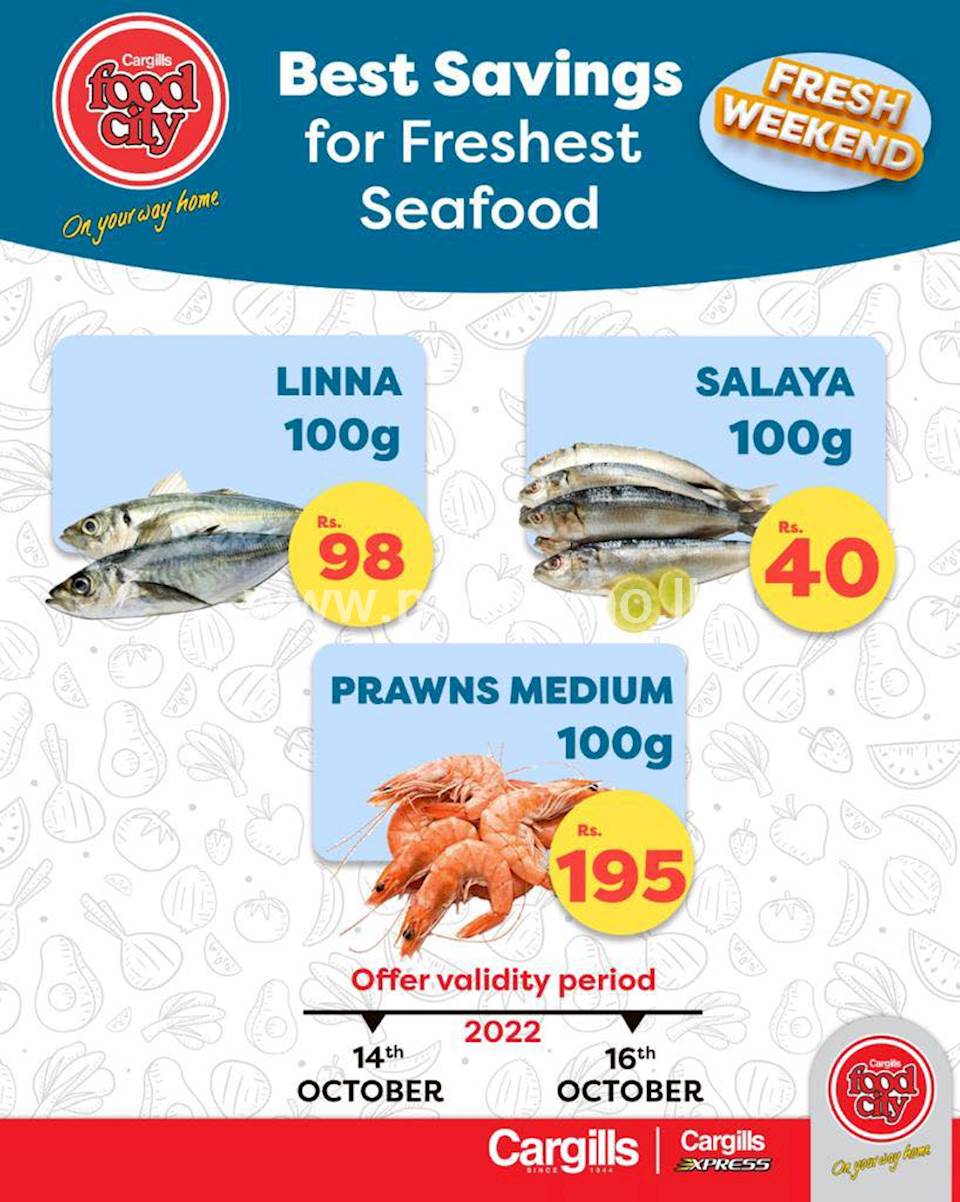 Buy fresh seafood at the Best Savings across Cargills FoodCity outlets