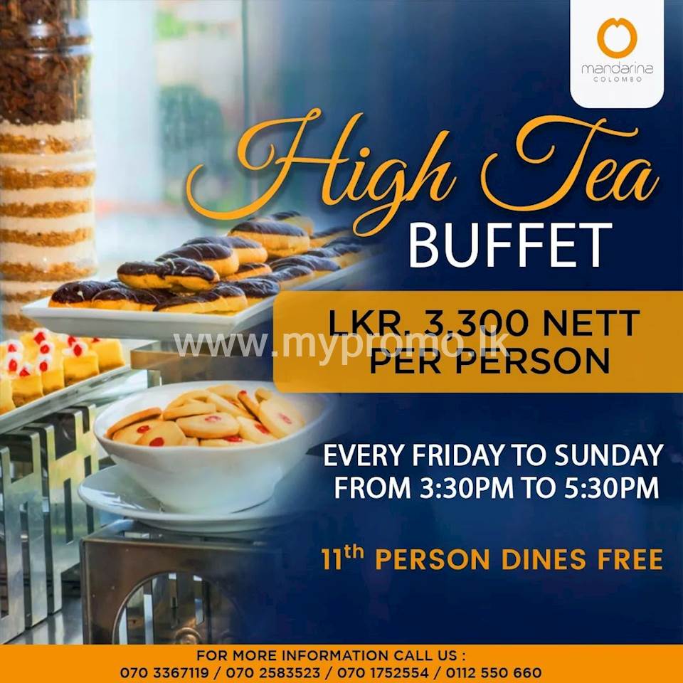 Enjoy a delicious spread at our Rooftop High-Tea Buffet at Mandarina Colombo