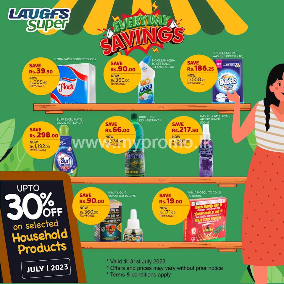 Up to 30% Off on selected Household Products at LAUGFS Super