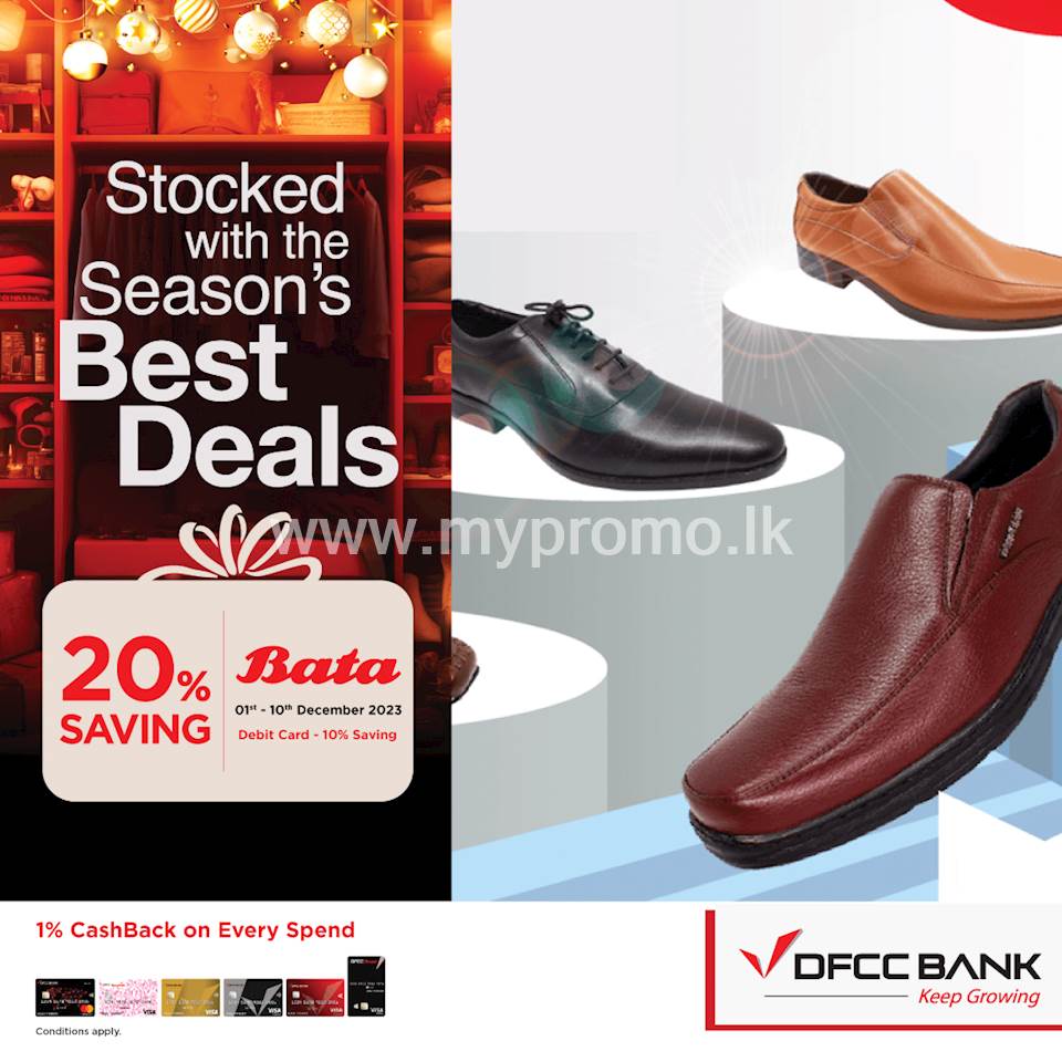 Enjoy 20% savings at Bata with DFCC Credit Cards