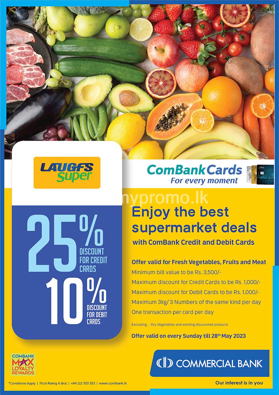 Enjoy the best supermarket deals with Laugfs Super with ComBank Credit and Debit Cards